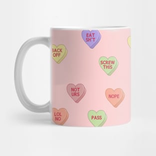 Feminist Stickers, feminism sticker, grl pwr, conversation hearts Mug